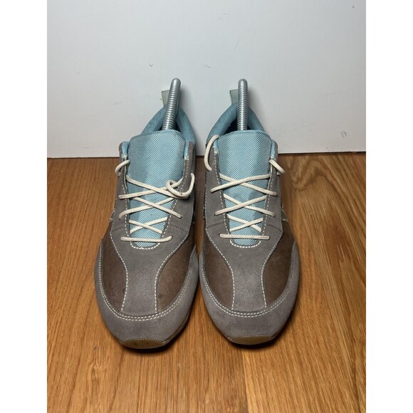 Timberland Shoes Womens Size 8.5 Gray Brown Blue Low Top Lace Up Leather Casual - Picture 2 of 11